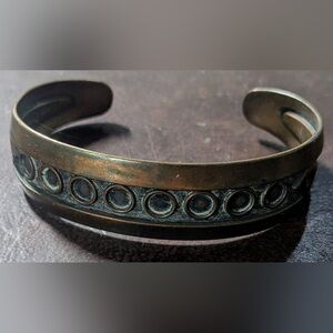 Vintage solid copper Southwestern Style Cuff Bracelet - 5.75" Length